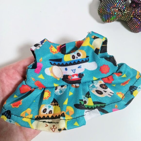 Custom Sanrio Cinnamoroll Dress and Metallic Bow Made to fit Labubu - Picture 6 of 6